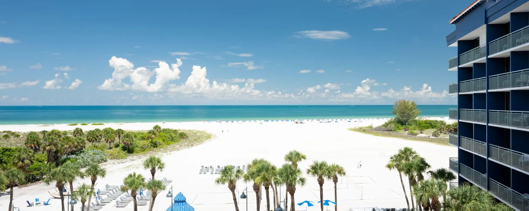 Wide Gulf and beach view from Sheraton Sand Key Resort