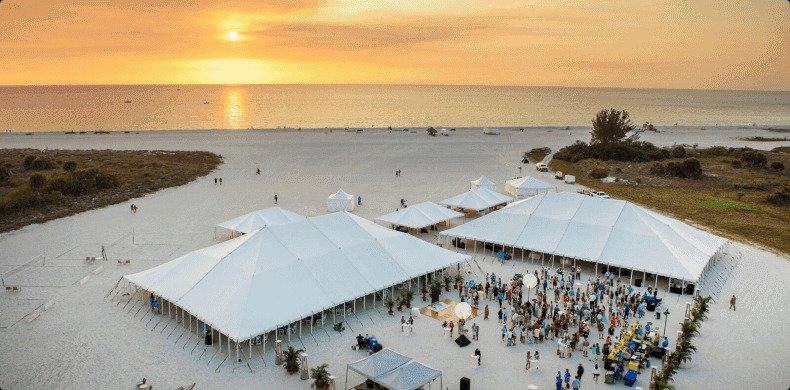 Beachfront event setup at Sheraton Sand Key Resort