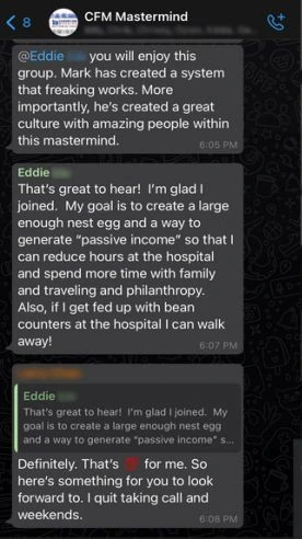Member Eddie L.'s message about the Cash Flow Machine program