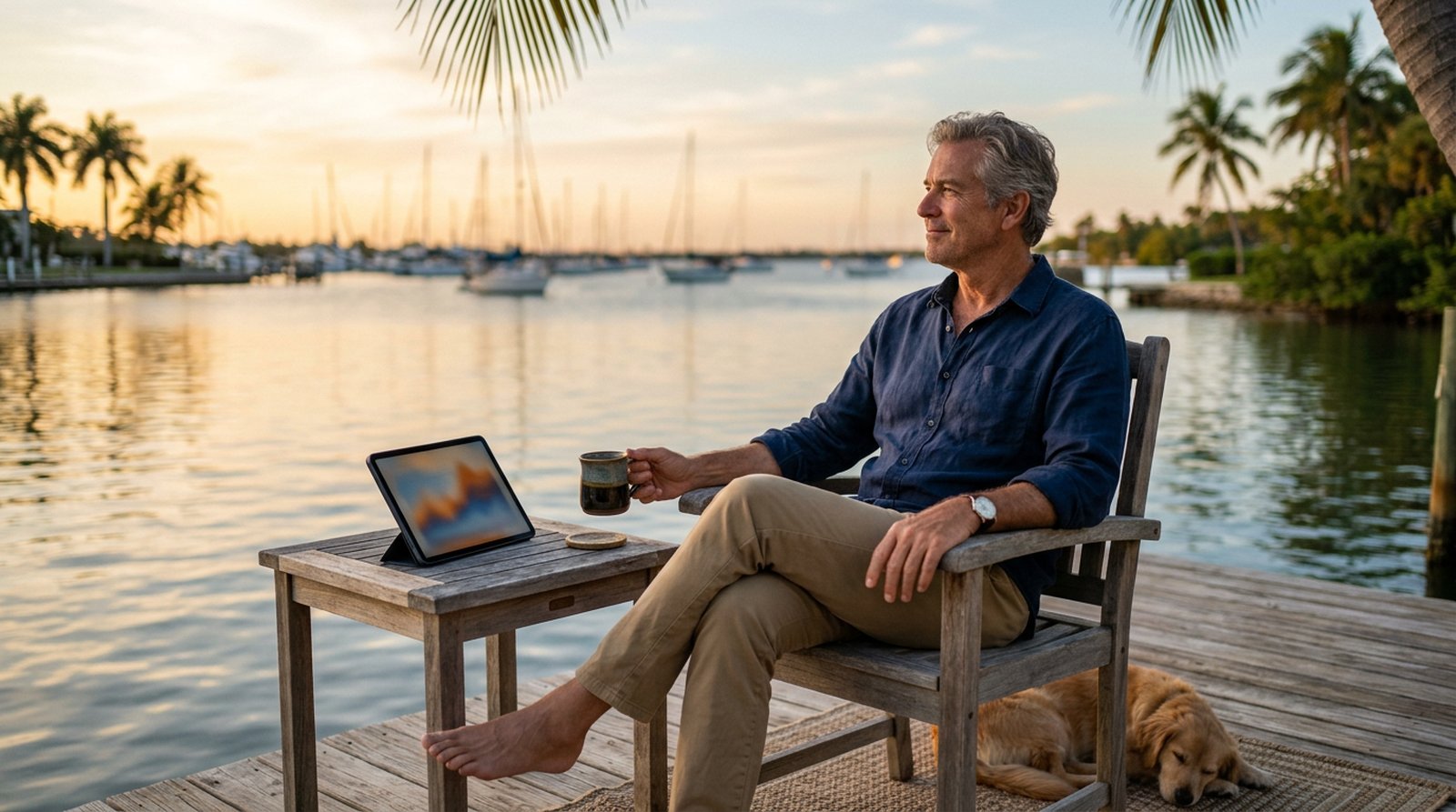 Selling options in sideways market - retiree by the water collecting income from flat stocks