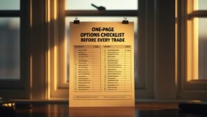 The One-Page Options Checklist Before Every Trade - editorial photograph