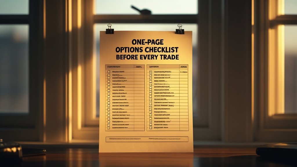 The One-Page Options Checklist Before Every Trade - editorial photograph