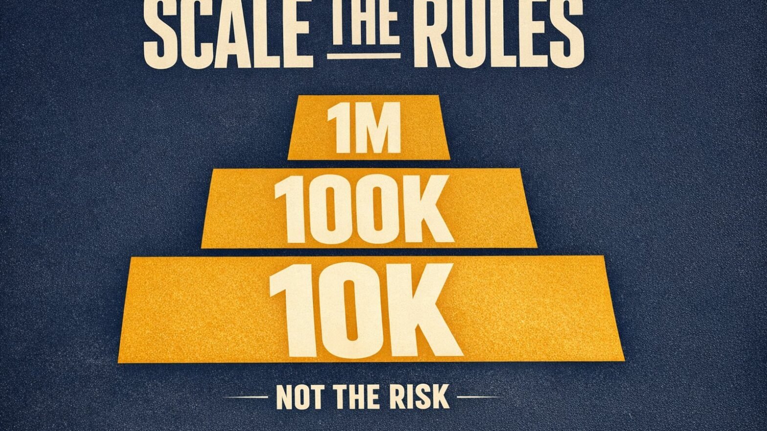 Bold typographic concept featuring the phrase covered call scaling with three stacked tiers labeled 10K, 100K, and 1M, in a high-contrast editorial layout
