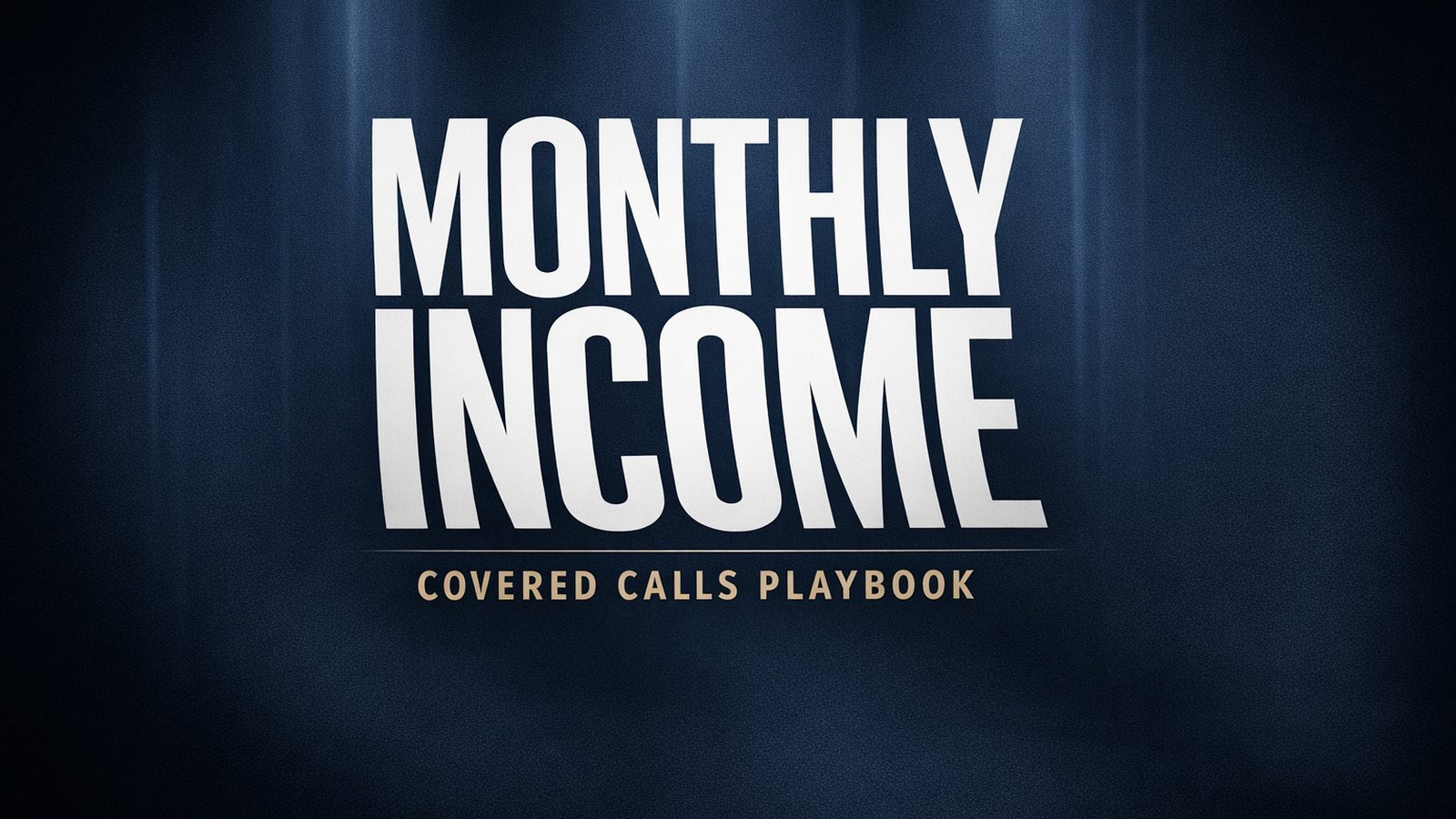 Bold typographic banner concept representing monthly income from JPM covered calls